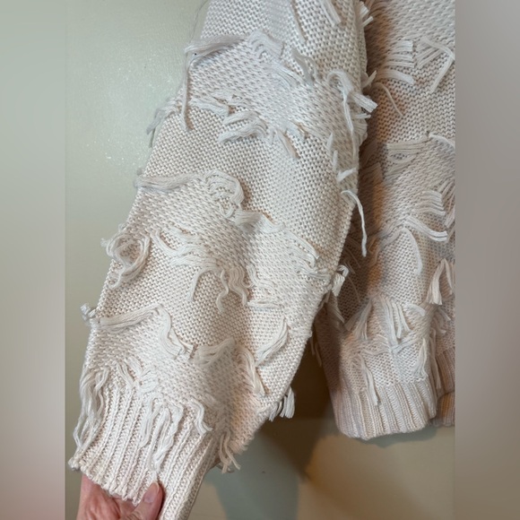 Anthropologie 525 America Cream Fringe Cardigan Sweater NWT - Picture 3 of 10